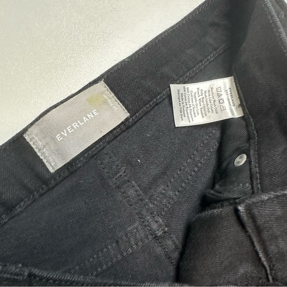 Everlane High Rise Black Raw Hem Straight Denim Jeans Sz 26 - Picture 4 of 6